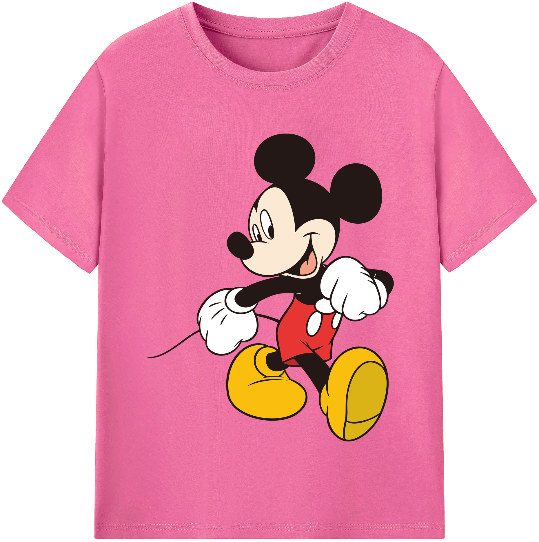 （画像用） ミッキーマウス Mickey Mouse レディースカジュアルプリントTシャツ（綿100％）